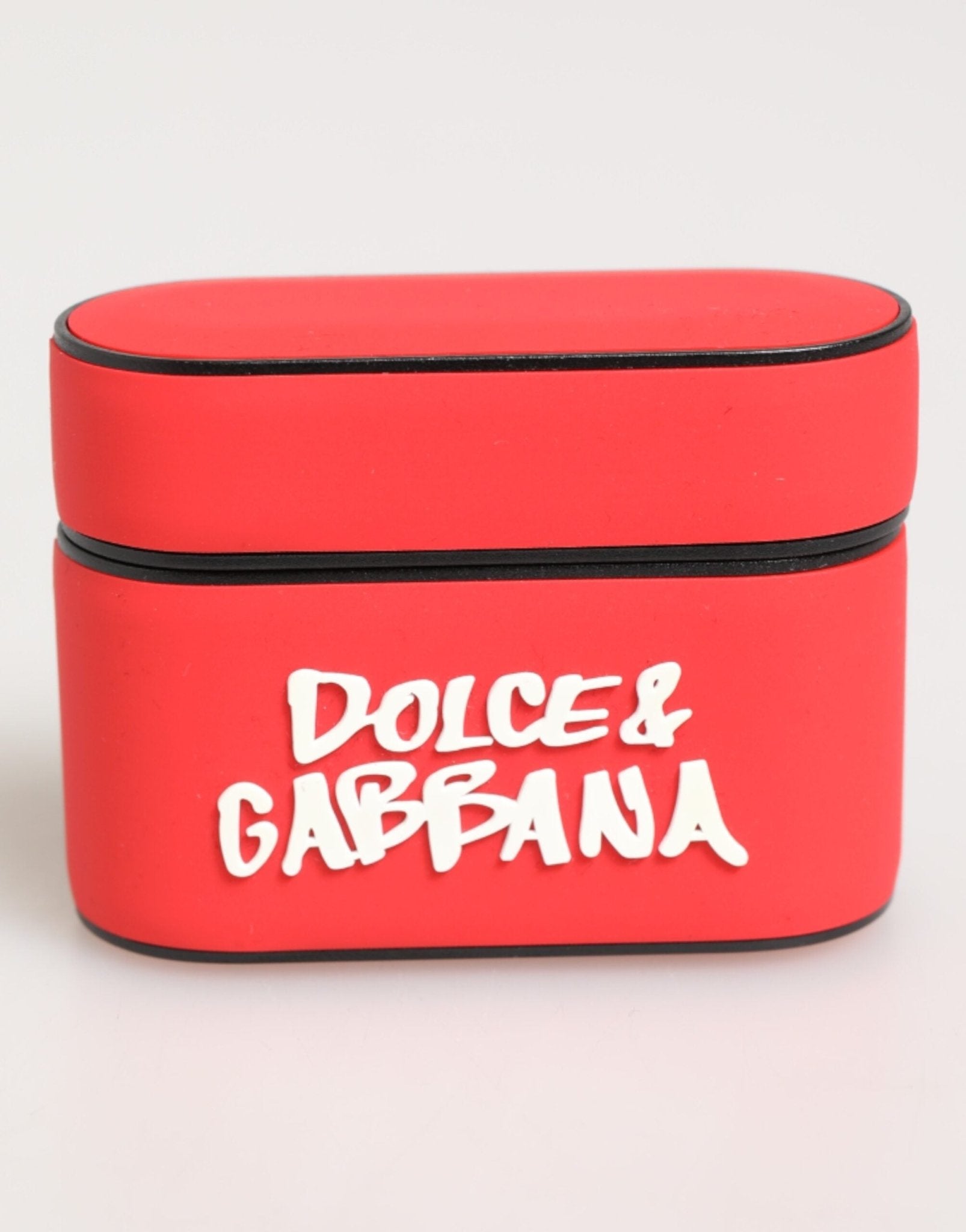Dolce & Gabbana Red PVC DG Logo Embossed Men Flip Holder Airpods Case – par Dolce & Gabbana | Disponible sur Sandy Store ByNet