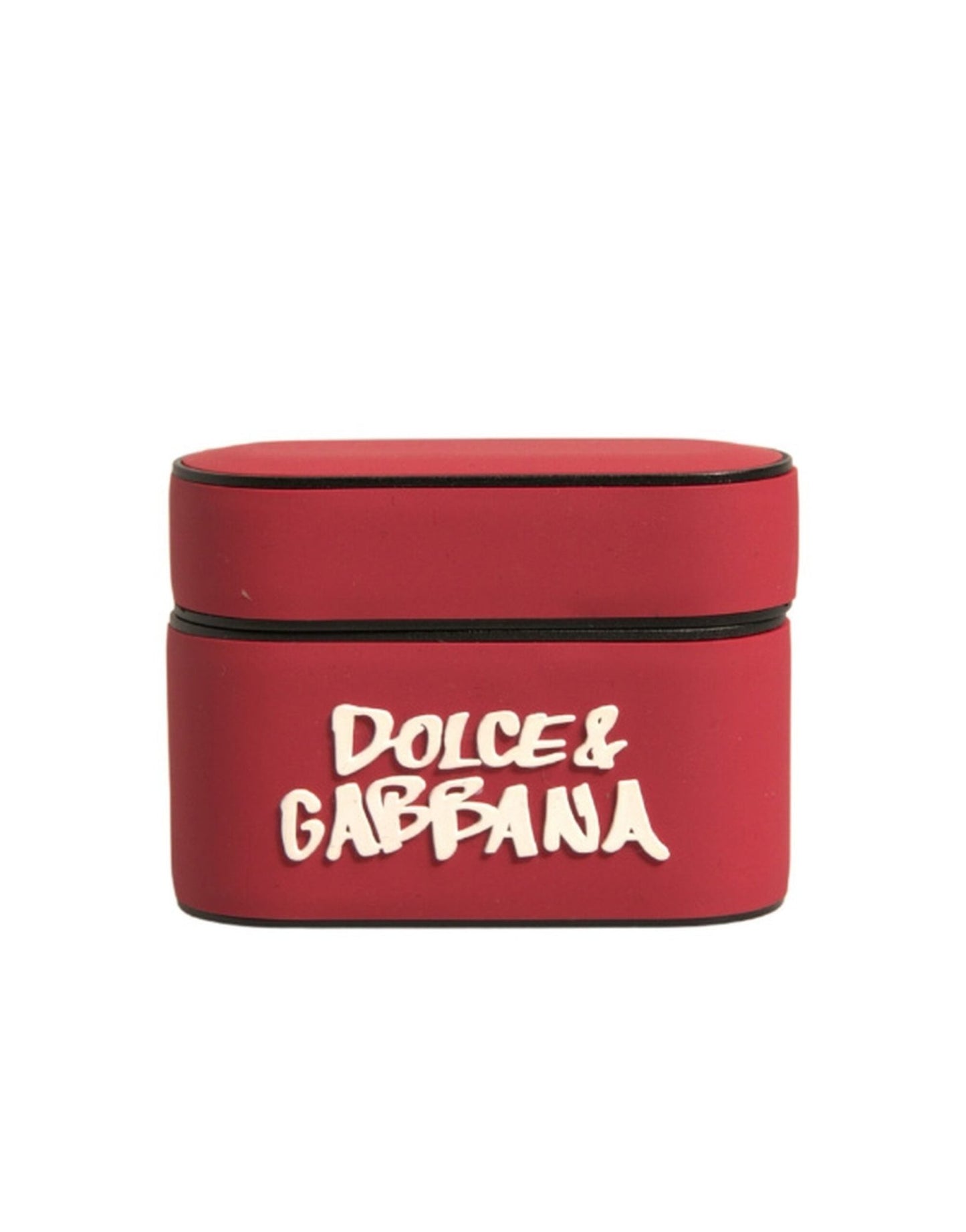 Dolce & Gabbana Red PVC Embossed Logo Plaque Holder Airpods Case – par Dolce & Gabbana | Disponible sur Sandy Store ByNet