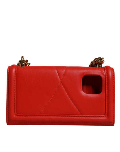 Dolce & Gabbana Red Quilted Devotion Crossbody Chain Phone Cover Bag - Sandy Store ByNet