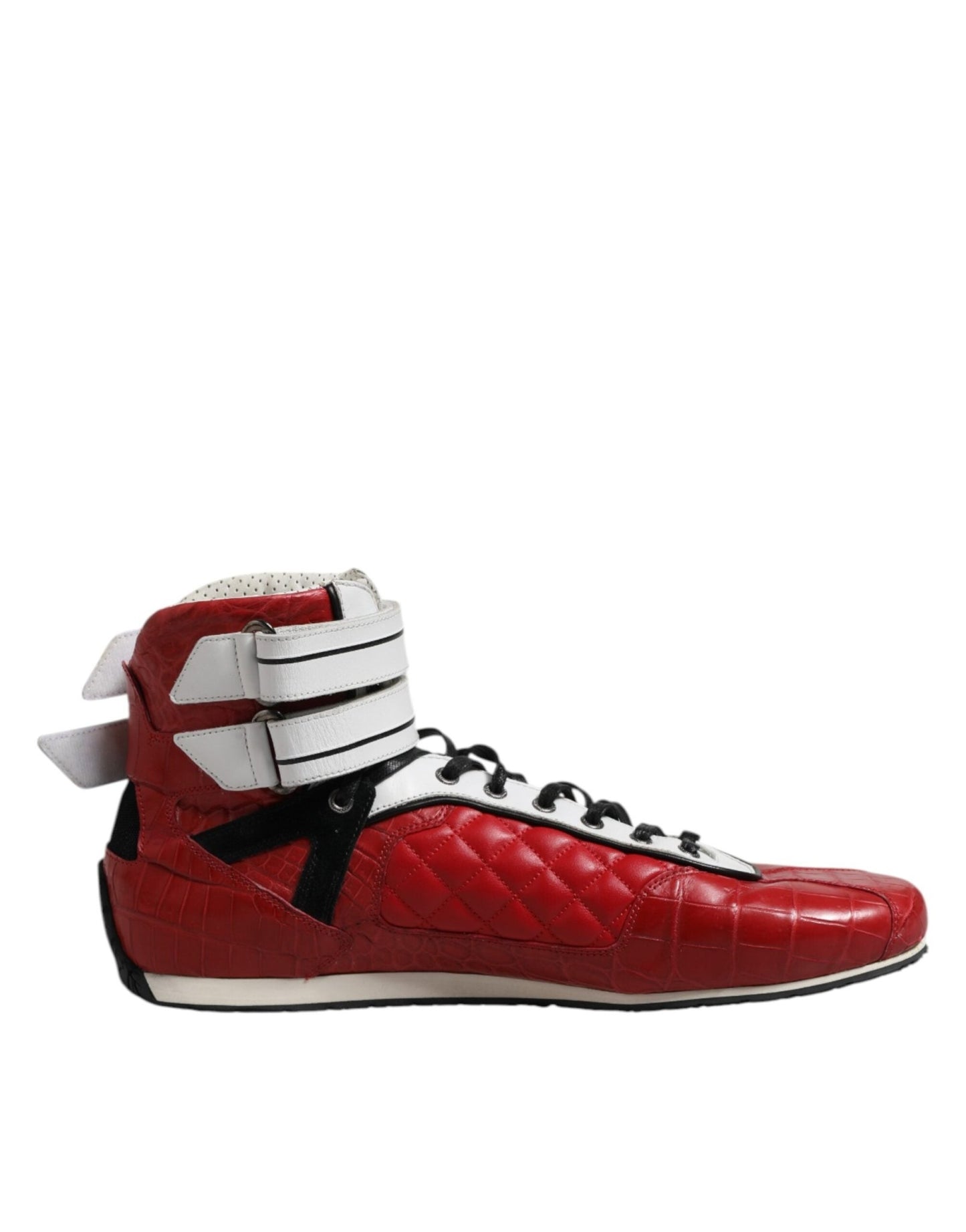 Dolce & Gabbana Red Quilted Leather Lace Up Sneakers Shoes – EU44/US11 par Dolce & Gabbana | Disponible sur Sandy Store ByNet