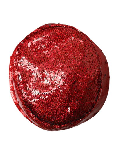 Dolce & Gabbana Red Sequined Nylon Bucket Hat Men - Sandy Store ByNet