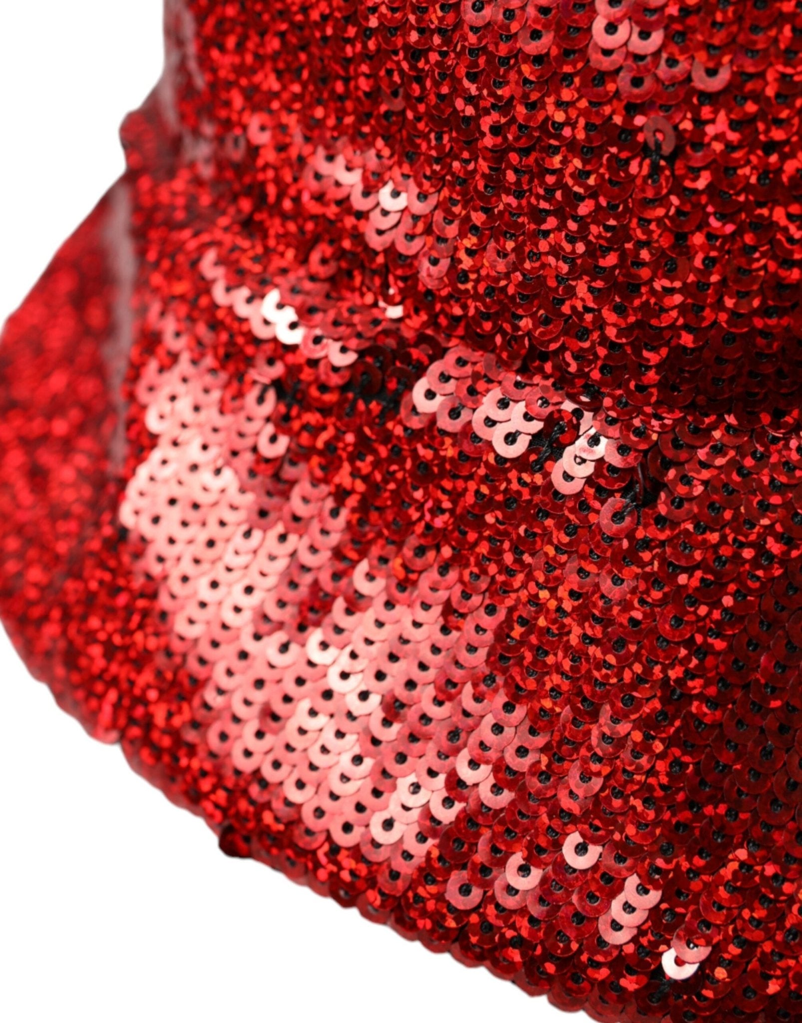Dolce & Gabbana Red Sequined Nylon Bucket Hat Men - Sandy Store ByNet