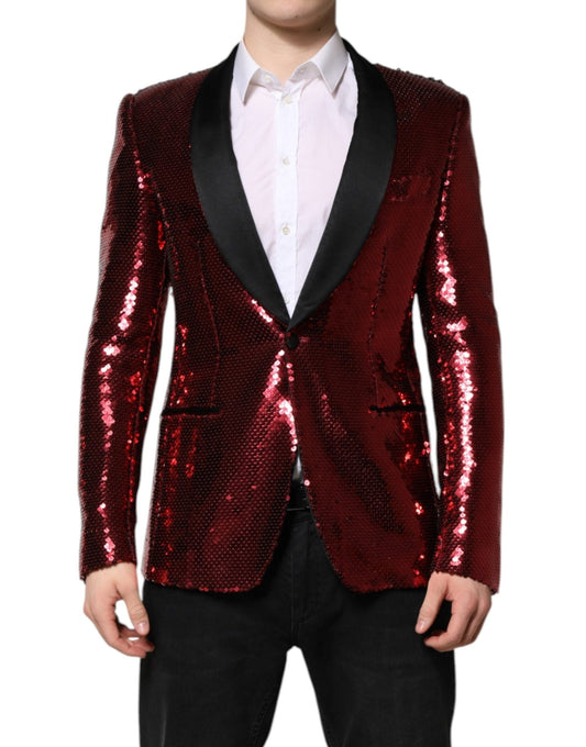 Dolce & Gabbana Red SICILIA Sequin Embellish Blazer Jacket – IT48 | M par Dolce & Gabbana | Disponible sur Sandy Store ByNet