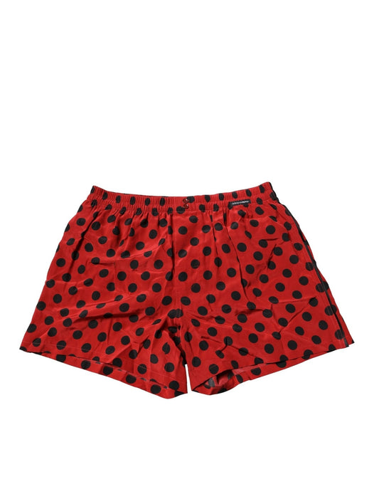 Dolce & Gabbana Red Silk Polka Dot Boxer Shorts Underwear – IT3 | XS par Dolce & Gabbana | Disponible sur Sandy Store ByNet