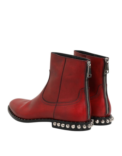 Dolce & Gabbana Red Studded Chelsea Short Ankle Boots Shoes – EU44/US11 par Dolce & Gabbana | Disponible sur Sandy Store ByNet