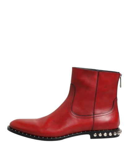 Dolce & Gabbana Red Studded Chelsea Short Ankle Boots Shoes – EU44/US11 par Dolce & Gabbana | Disponible sur Sandy Store ByNet