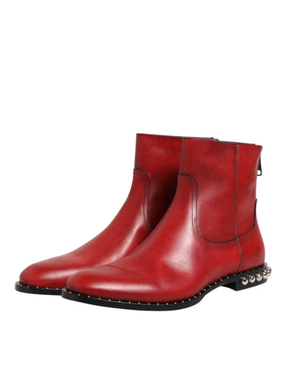 Dolce & Gabbana Red Studded Chelsea Short Ankle Boots Shoes – EU44/US11 par Dolce & Gabbana | Disponible sur Sandy Store ByNet