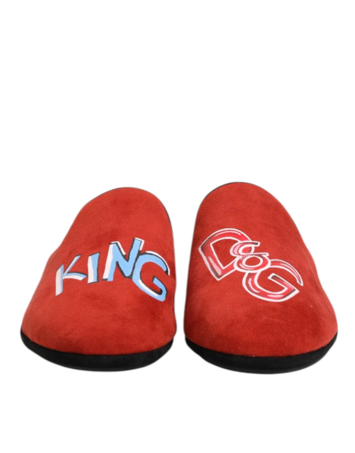 Dolce & Gabbana Red Suede DG King Men House Slippers Shoes – EU40.5/US7.5 par Dolce & Gabbana | Disponible sur Sandy Store ByNet