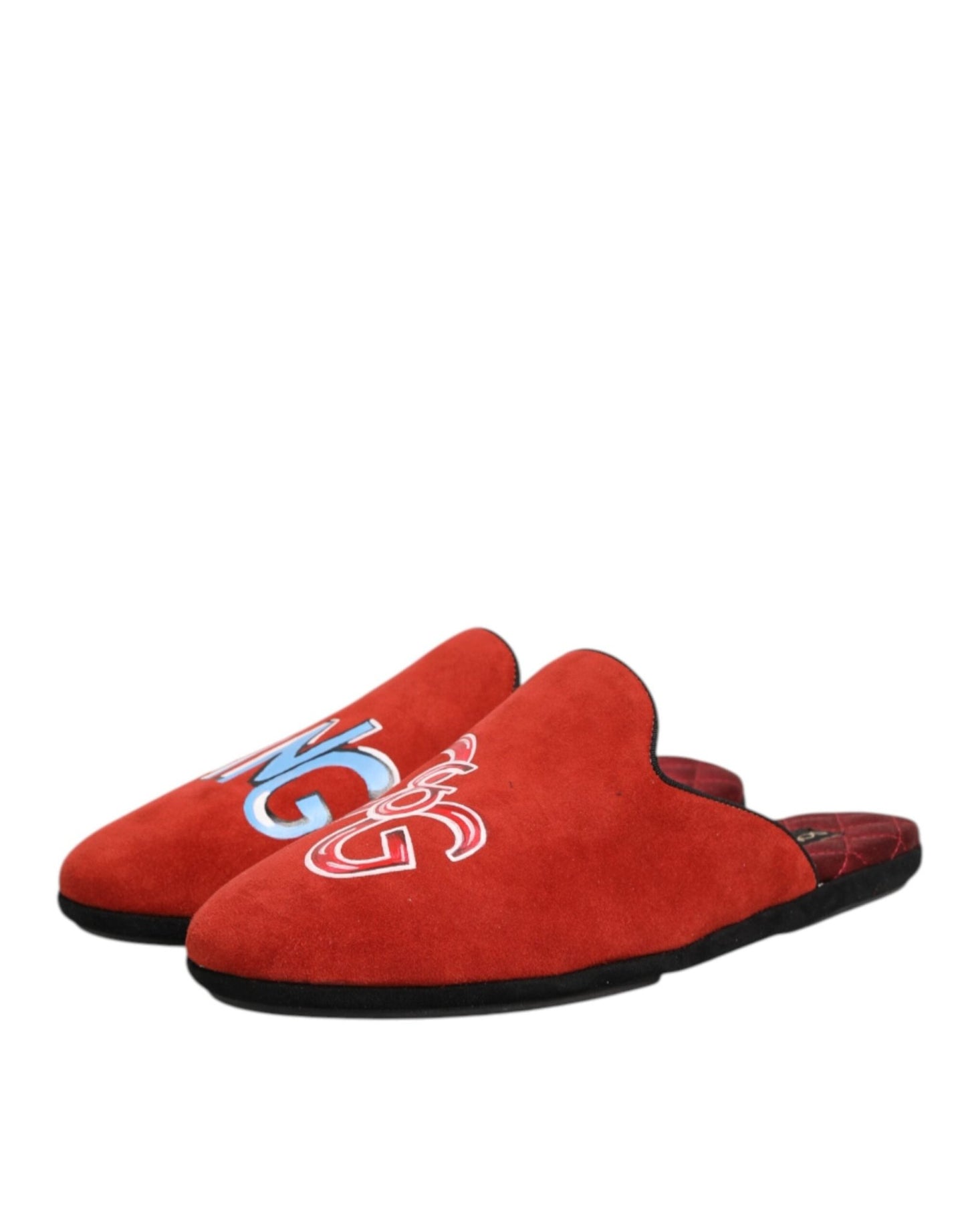 Dolce & Gabbana Red Suede DG King Men House Slippers Shoes – EU40.5/US7.5 par Dolce & Gabbana | Disponible sur Sandy Store ByNet