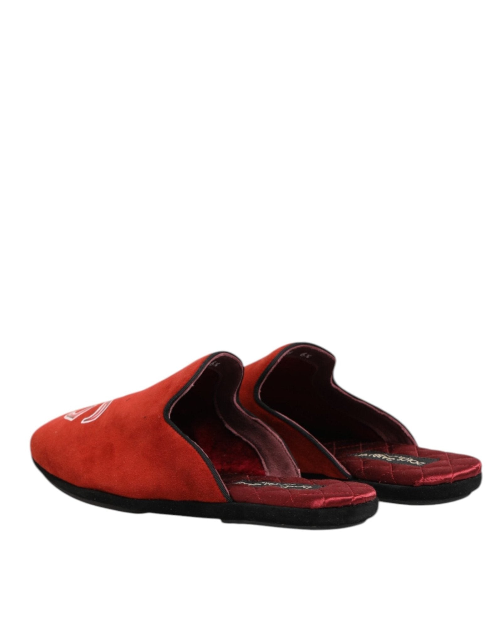 Dolce & Gabbana Red Suede DG King Men House Slippers Shoes – EU40.5/US7.5 par Dolce & Gabbana | Disponible sur Sandy Store ByNet