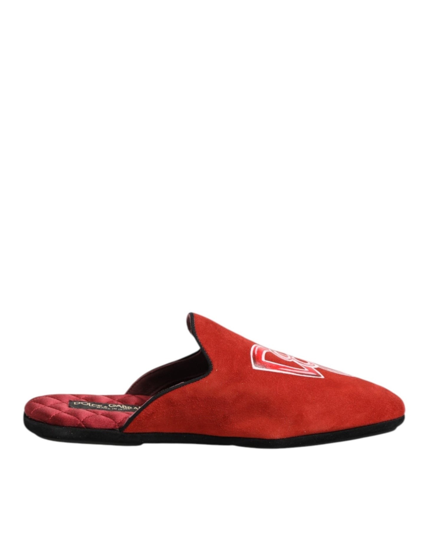 Dolce & Gabbana Red Suede DG King Men House Slippers Shoes – EU40.5/US7.5 par Dolce & Gabbana | Disponible sur Sandy Store ByNet