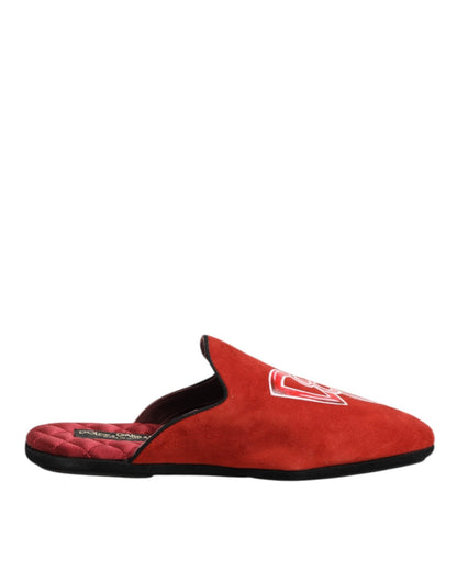Dolce & Gabbana Red Suede DG King Men House Slippers Shoes – EU40.5/US7.5 par Dolce & Gabbana | Disponible sur Sandy Store ByNet