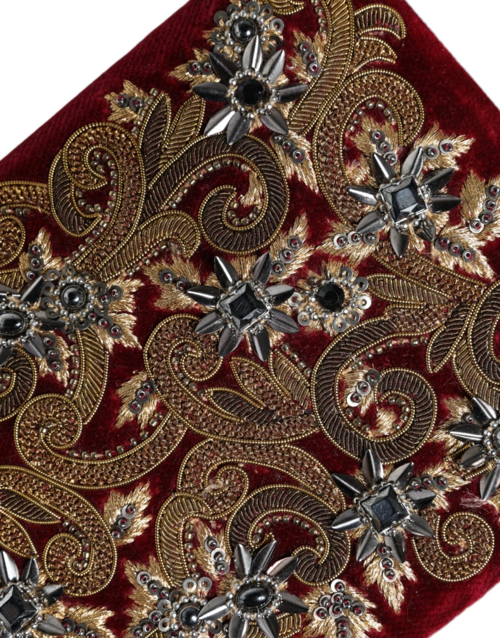 Dolce & Gabbana Red Velvet Gold Frame Clutch Evening Party Purse Bag - Sandy Store ByNet