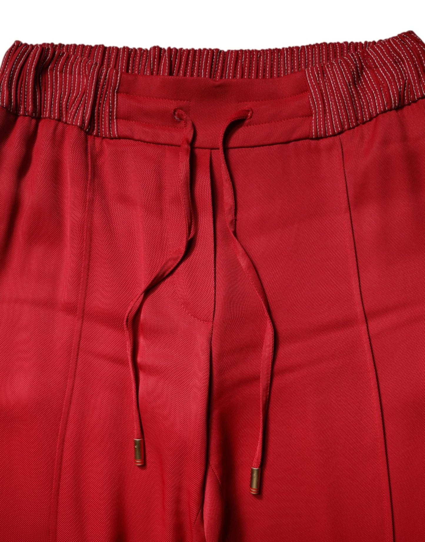 Dolce & Gabbana Red Viscose Straight Fit Pants - Sandy Store ByNet