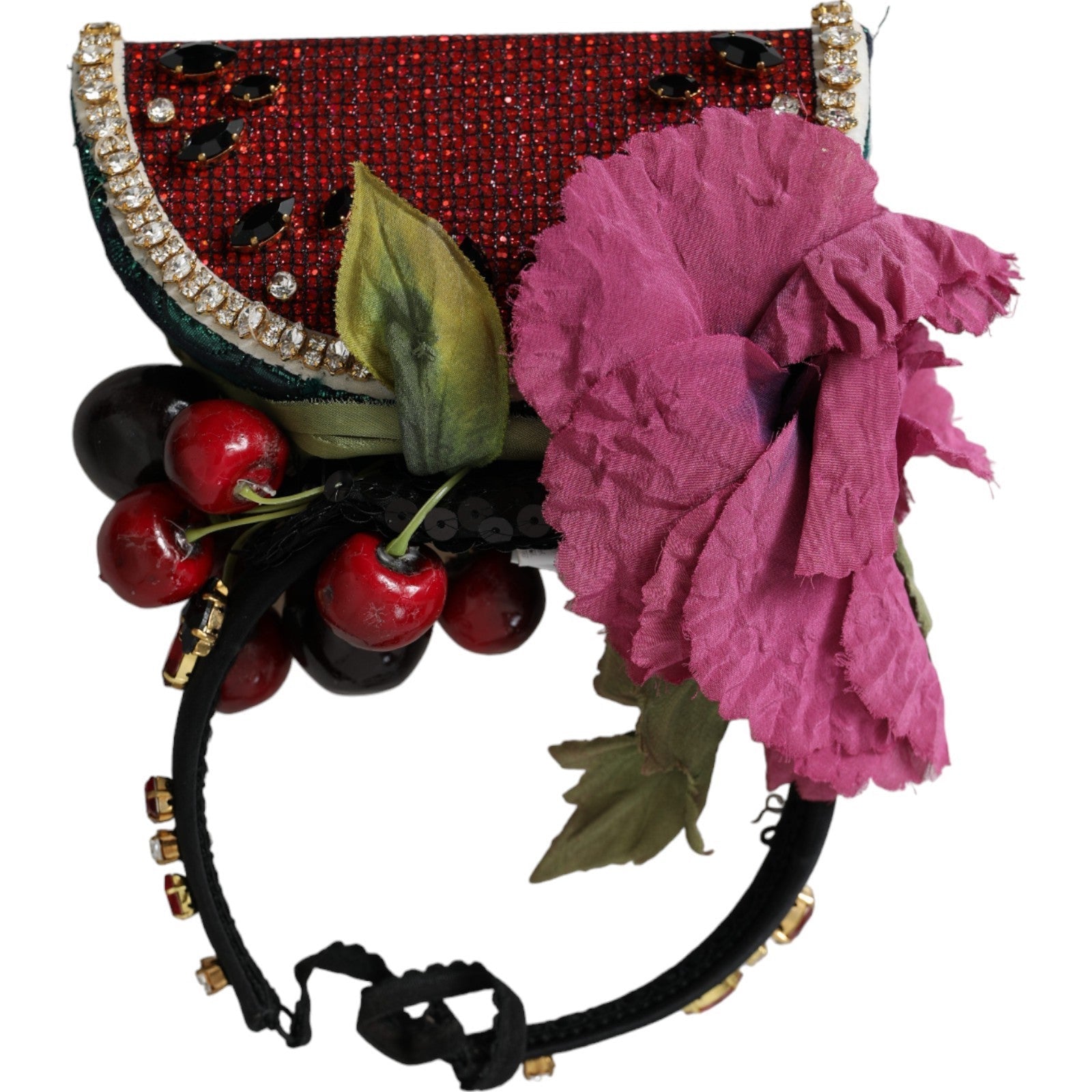Dolce & Gabbana Red Watermelon Cherry Crystal Hairband Statement Diadem - Sandy Store ByNet