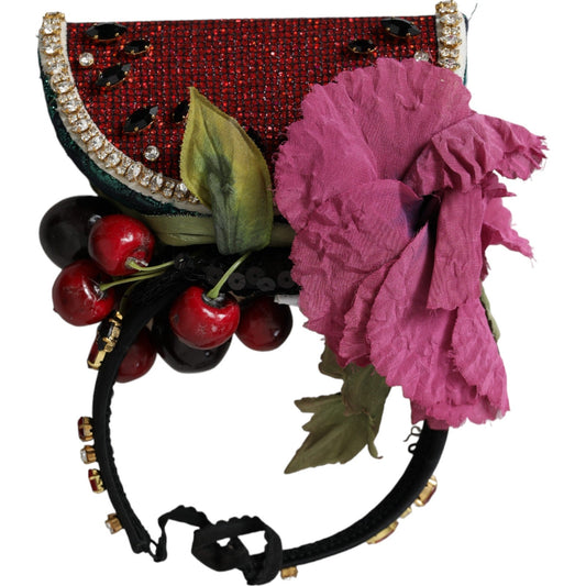 Dolce & Gabbana Red Watermelon Cherry Crystal Hairband Statement Diadem - Sandy Store ByNet