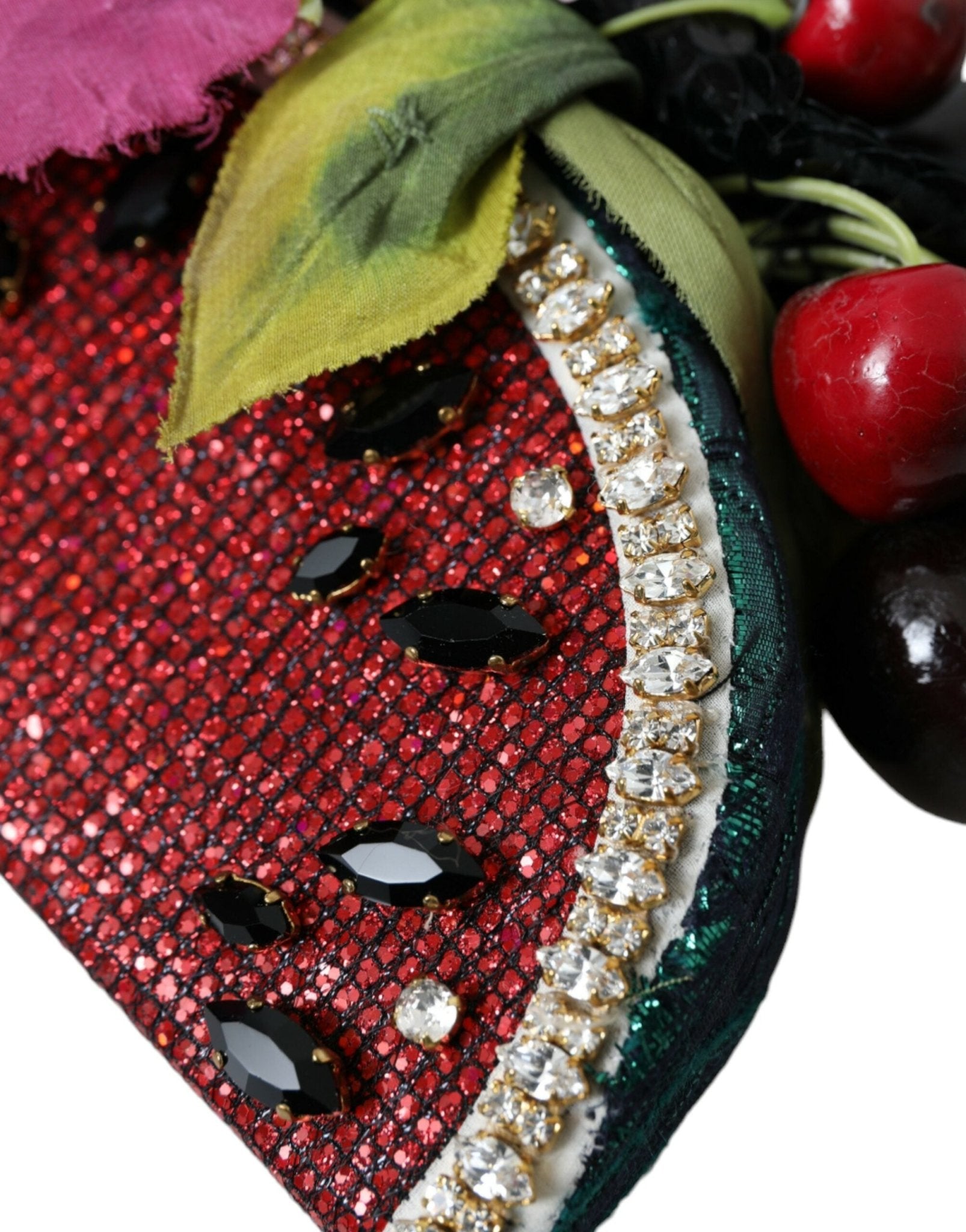 Dolce & Gabbana Red Watermelon Cherry Crystal Hairband Statement Diadem - Sandy Store ByNet