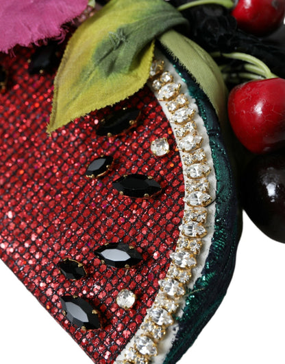 Dolce & Gabbana Red Watermelon Cherry Crystal Hairband Statement Diadem - Sandy Store ByNet