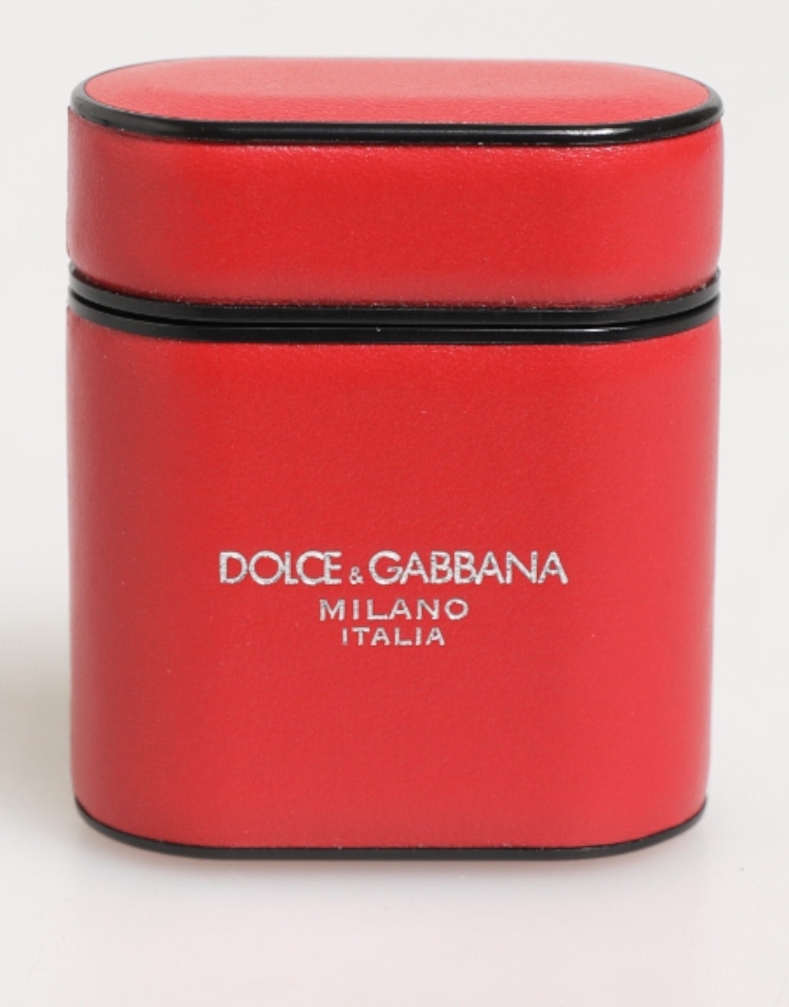 Dolce & Gabbana Red White Calfskin Leather Logo Flip Holder Airpods Case – par Dolce & Gabbana | Disponible sur Sandy Store ByNet