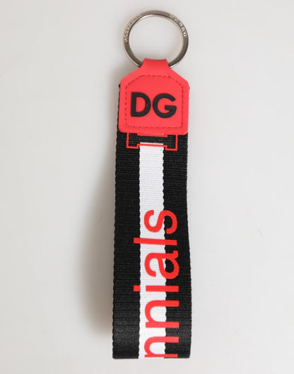 Dolce & Gabbana Red White DG Logo Polyester Brass Holder Keychain Keyring – par Dolce & Gabbana | Disponible sur Sandy Store ByNet