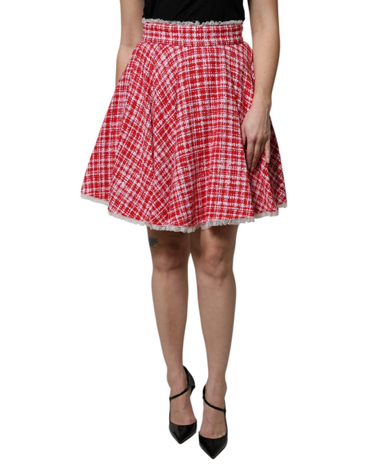 Dolce & Gabbana Red White High Waist A - line Above Knee Skirt – IT38 | XS par Dolce & Gabbana | Disponible sur Sandy Store ByNet