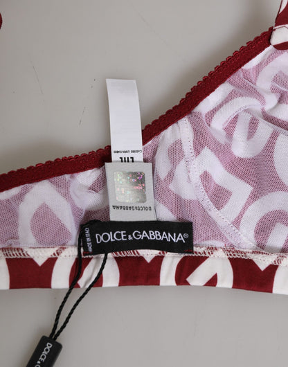 Dolce & Gabbana Red White Logo Mania Soft Cup Bra Underwear – IT2 | S par Dolce & Gabbana | Disponible sur Sandy Store ByNet
