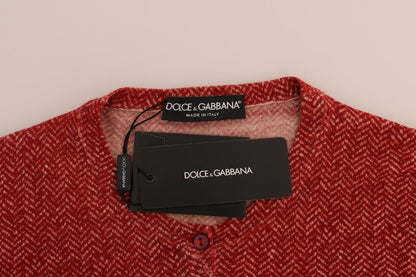 Dolce & Gabbana Red Wool Cardigan Sweater - Sandy Store ByNet