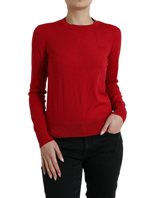 Dolce & Gabbana Red Wool Knitted Crew Neck Pullover Sweater – IT40|S par Dolce & Gabbana | Disponible sur Sandy Store ByNet