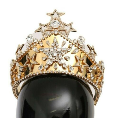 Dolce & Gabbana Regal Crystal Diadem Gold Tiara - Sandy Store ByNet