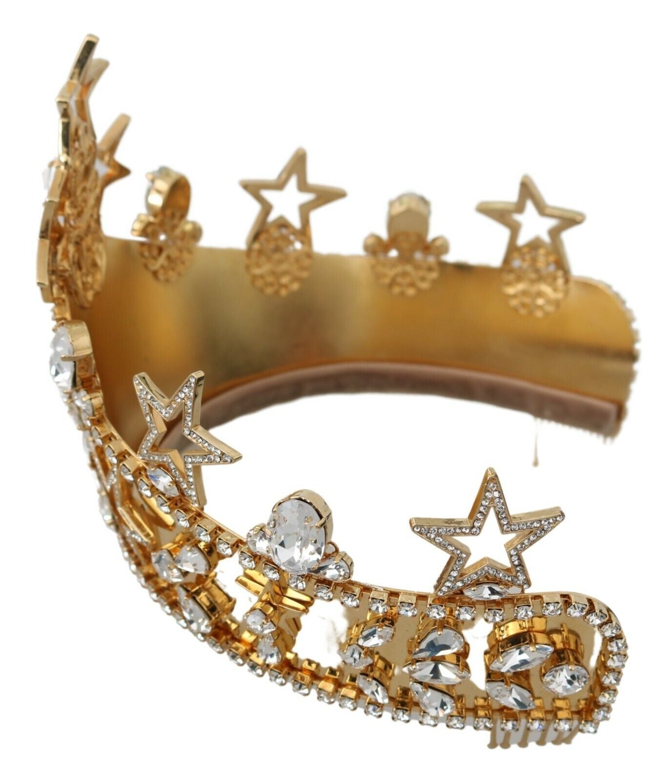 Dolce & Gabbana Regal Crystal Diadem Gold Tiara - Sandy Store ByNet