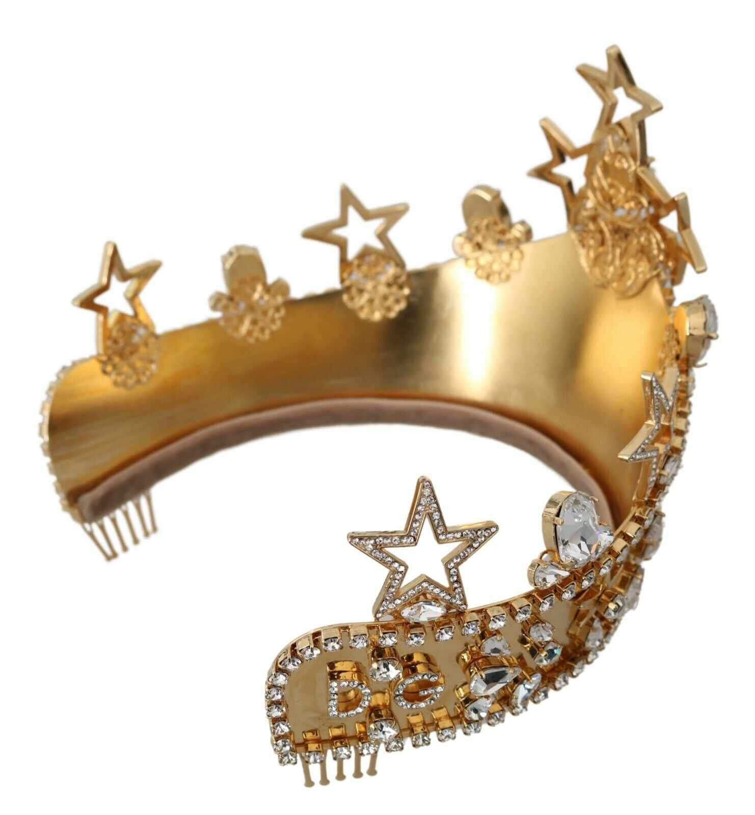 Dolce & Gabbana Regal Crystal Diadem Gold Tiara - Sandy Store ByNet