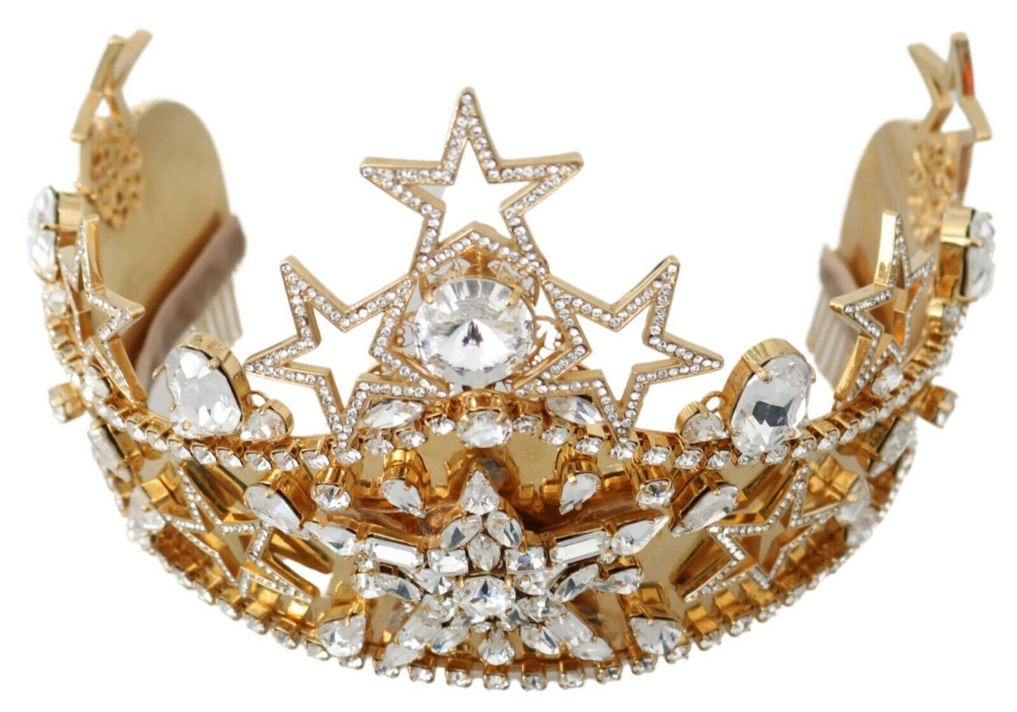 Dolce & Gabbana Regal Crystal Diadem Gold Tiara - Sandy Store ByNet