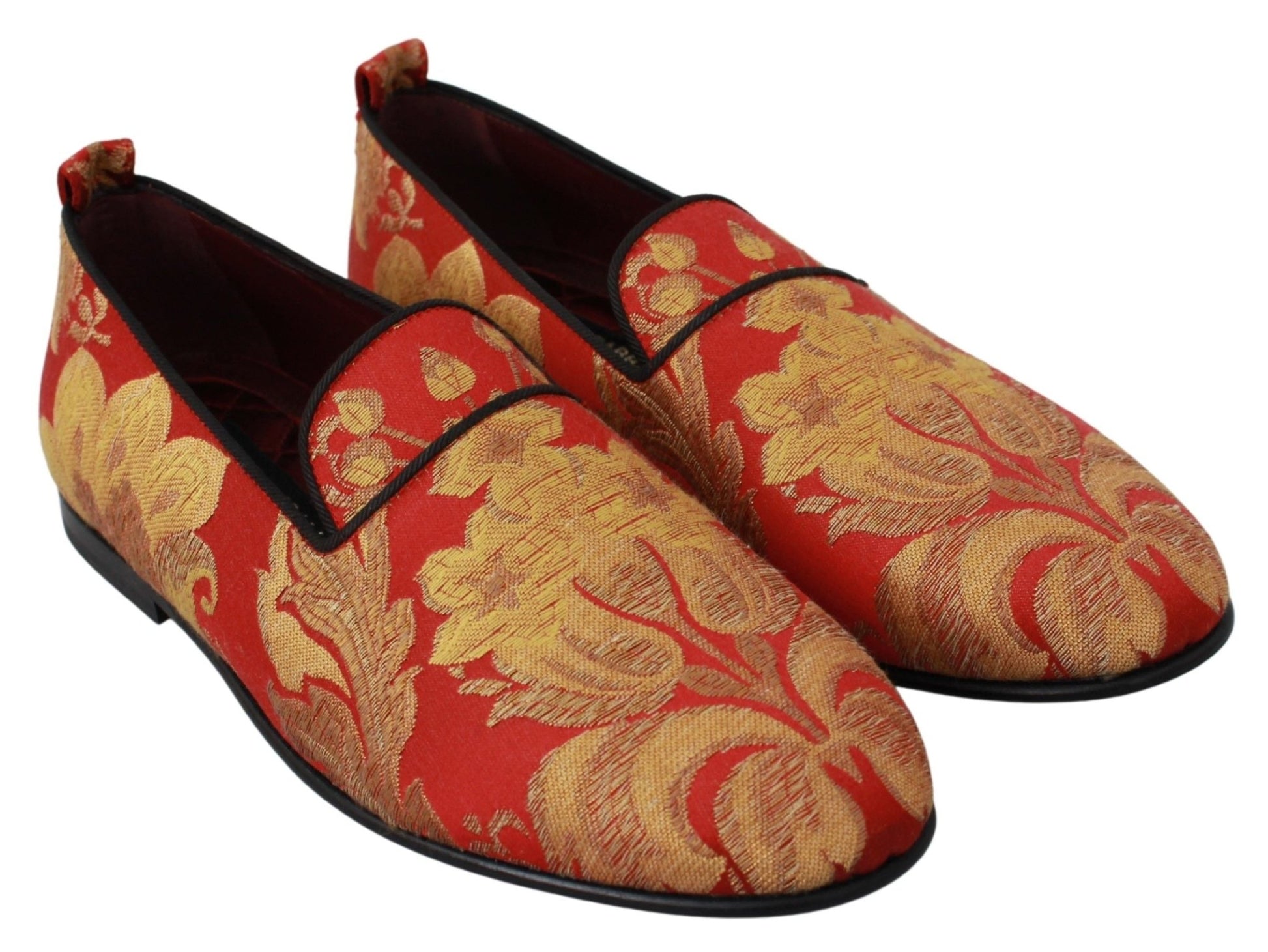 Dolce & Gabbana Rose Gold Brocade Loafers Slide Flats - Sandy Store ByNet