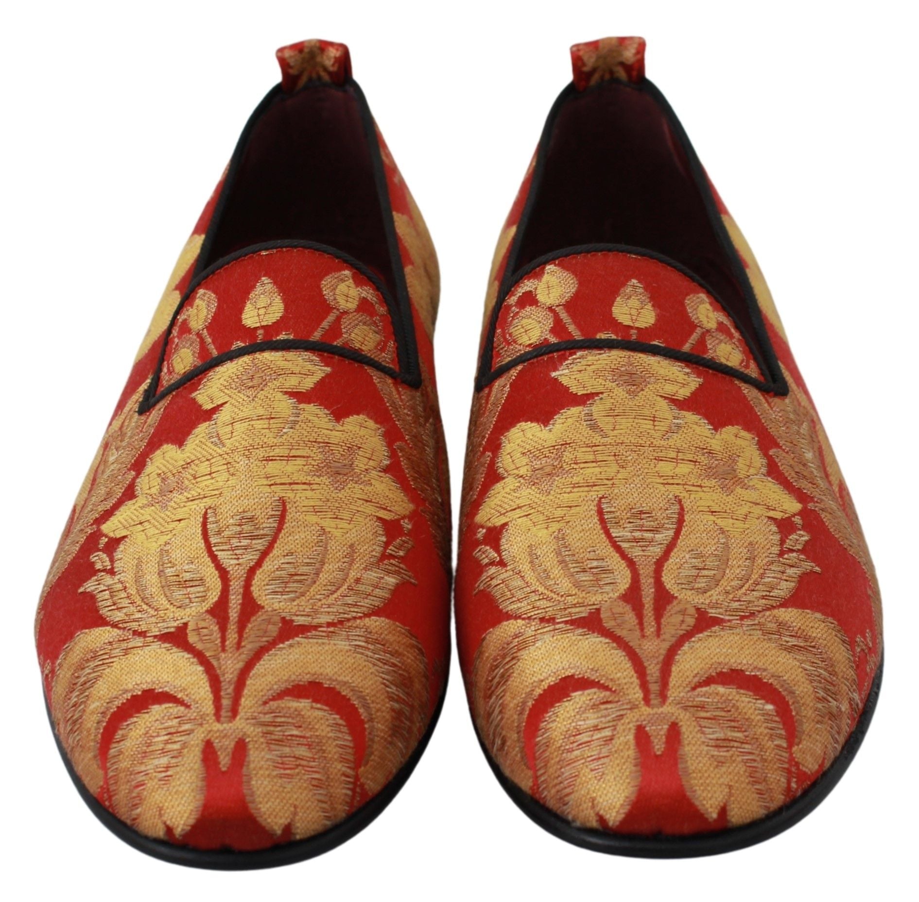 Dolce & Gabbana Rose Gold Brocade Loafers Slide Flats - Sandy Store ByNet