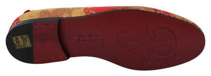 Dolce & Gabbana Rose Gold Brocade Loafers Slide Flats - Sandy Store ByNet