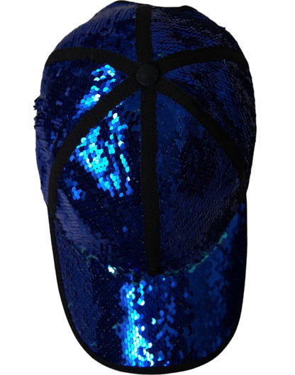Dolce & Gabbana Royal Blue Sequin Baseball Hat Men - Sandy Store ByNet