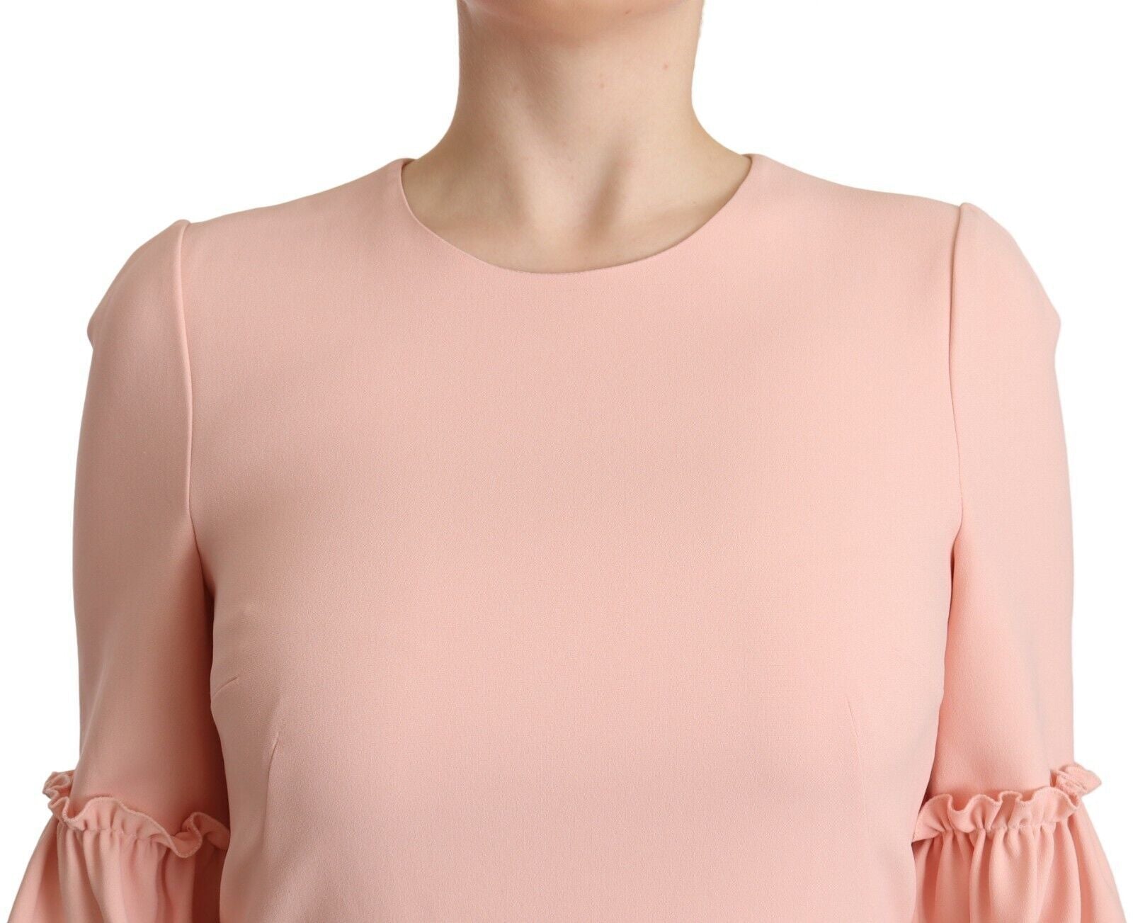 Dolce & Gabbana Ruffled Sleeve Sheath Dress in Pink - Sandy Store ByNet