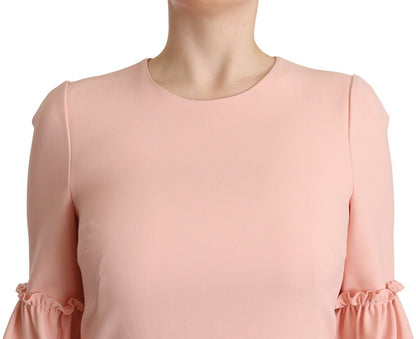 Dolce & Gabbana Ruffled Sleeve Sheath Dress in Pink - Sandy Store ByNet