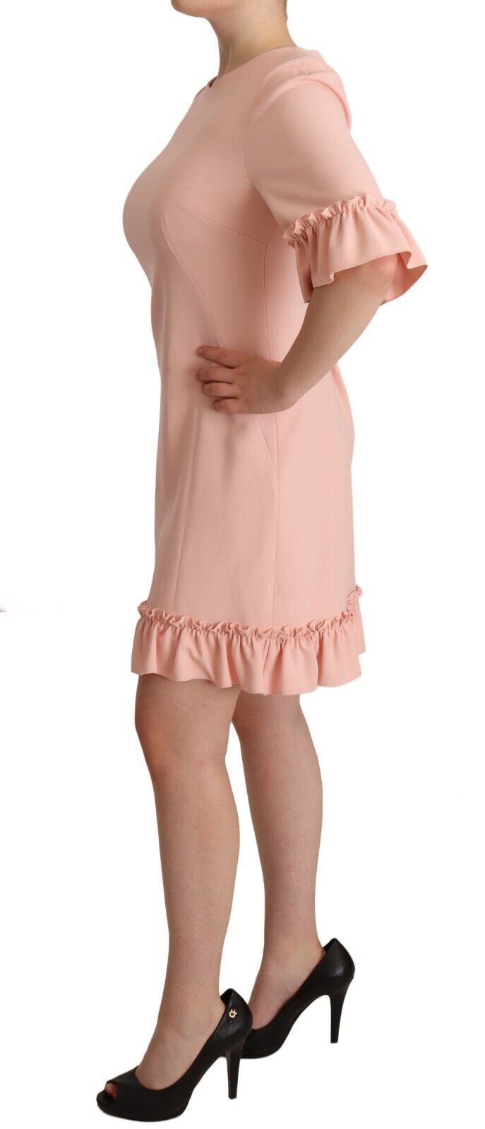 Dolce & Gabbana Ruffled Sleeve Sheath Dress in Pink - Sandy Store ByNet