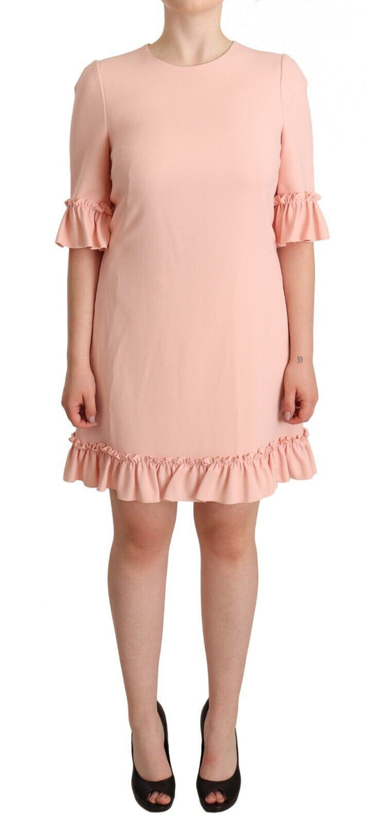 Dolce & Gabbana Ruffled Sleeve Sheath Dress in Pink - Sandy Store ByNet