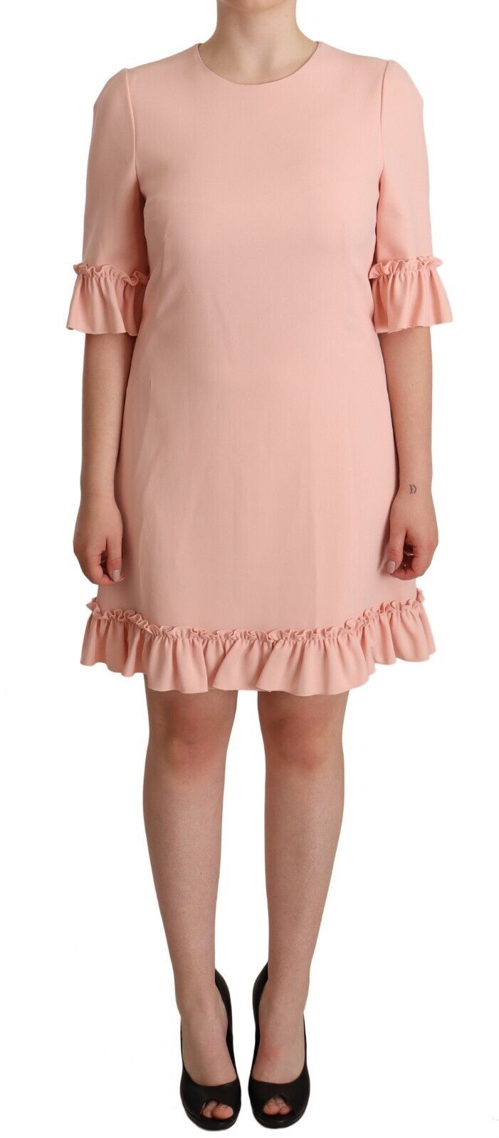 Dolce & Gabbana Ruffled Sleeve Sheath Dress in Pink - Sandy Store ByNet