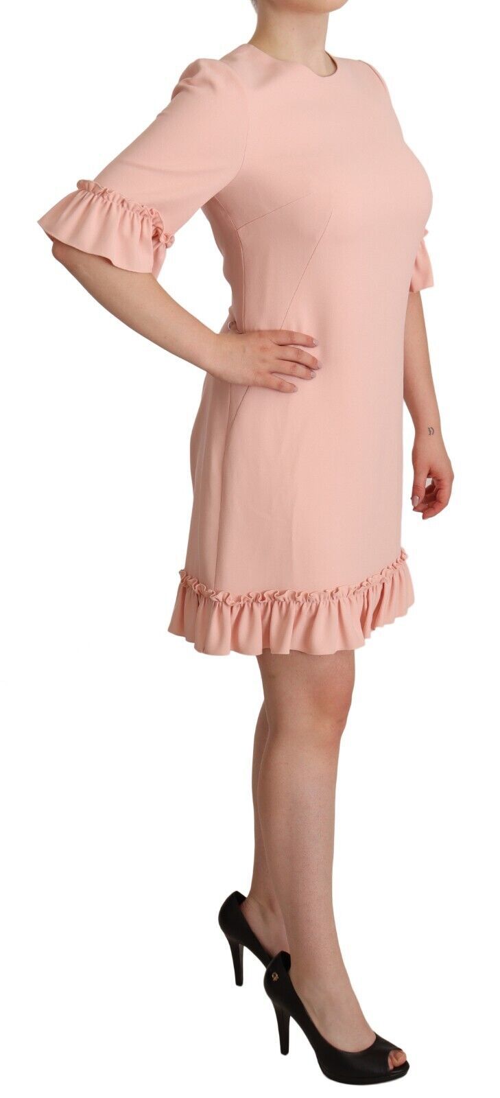 Dolce & Gabbana Ruffled Sleeve Sheath Dress in Pink - Sandy Store ByNet