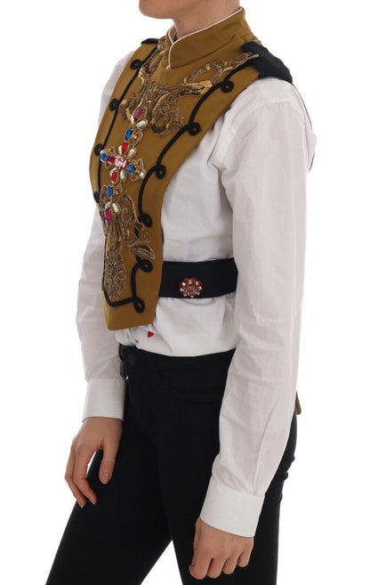 Dolce & Gabbana Runway Embellished Crystal Cross Vest - Sandy Store ByNet