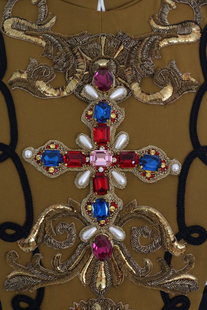 Dolce & Gabbana Runway Embellished Crystal Cross Vest - Sandy Store ByNet