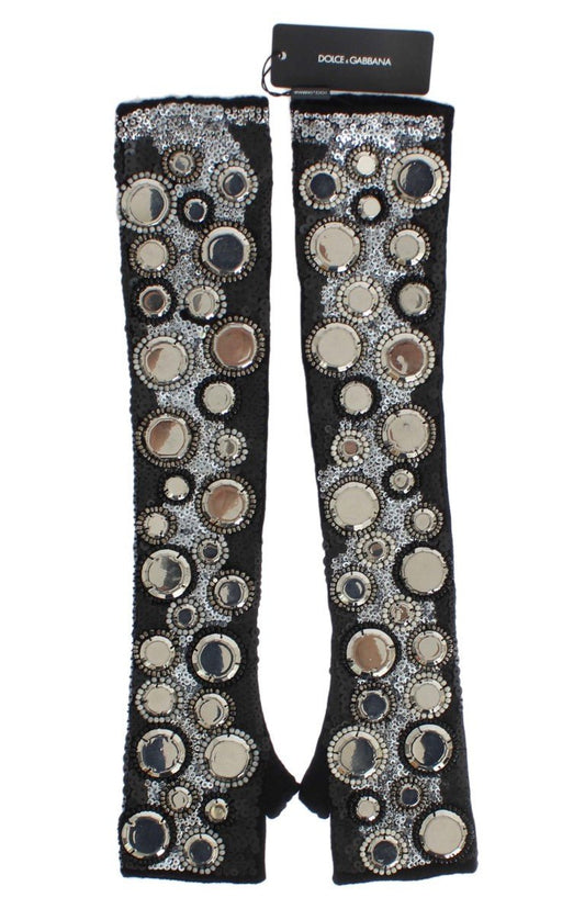 Dolce & Gabbana Sequin - Embellished Cashmere Fingerless Gloves - Sandy Store ByNet