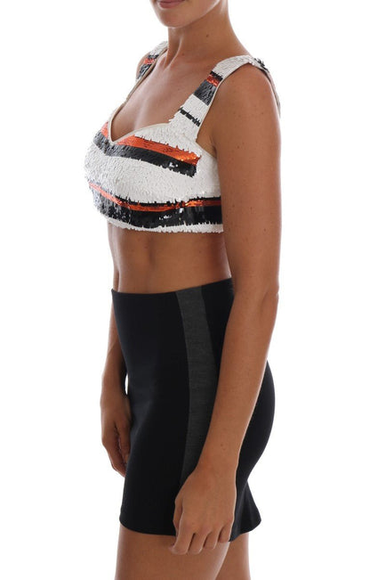 Dolce & Gabbana Sequined Bustier Top in Vibrant Tones - Sandy Store ByNet