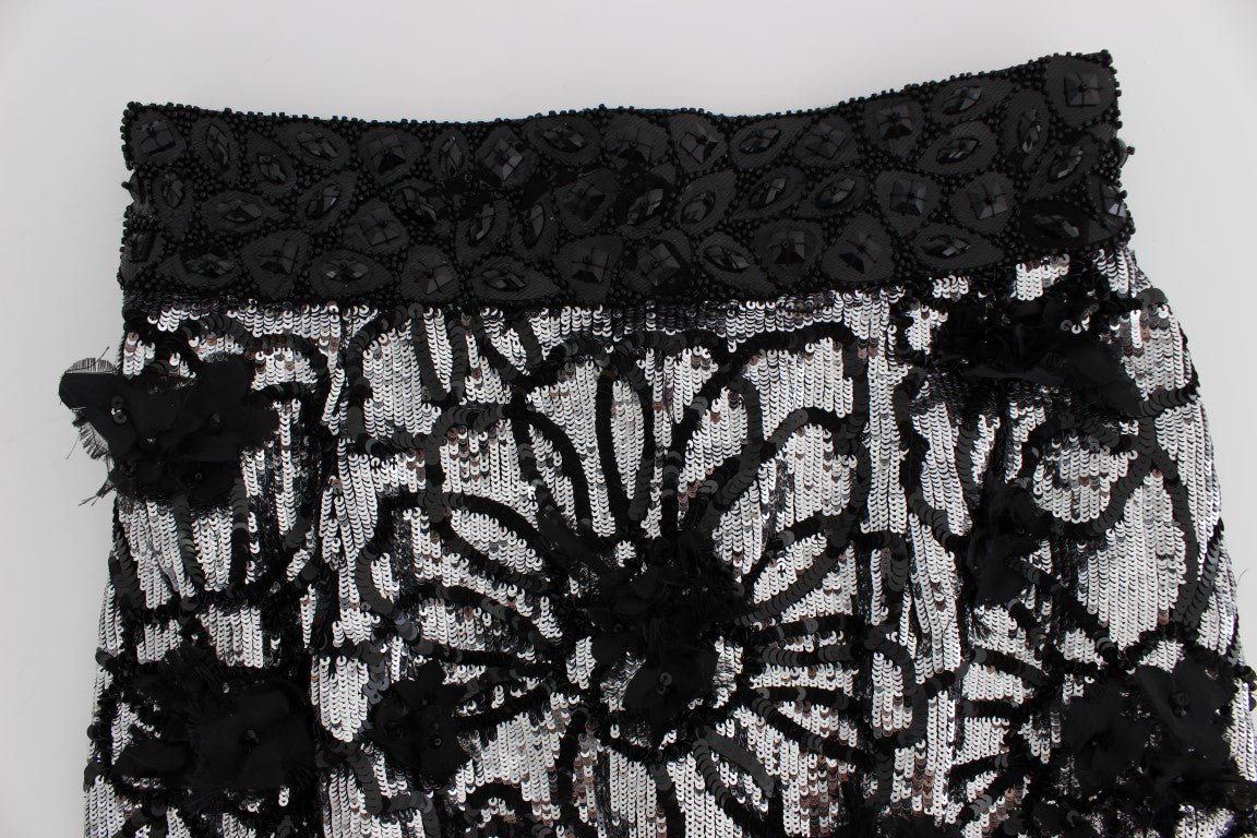 Dolce & Gabbana Sequined High Waist Designer Mini Shorts - Sandy Store ByNet