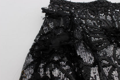 Dolce & Gabbana Sequined High Waist Designer Mini Shorts - Sandy Store ByNet