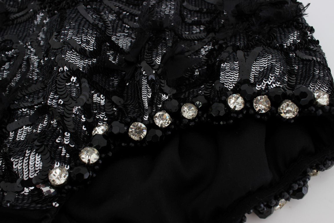 Dolce & Gabbana Sequined High Waist Designer Mini Shorts - Sandy Store ByNet