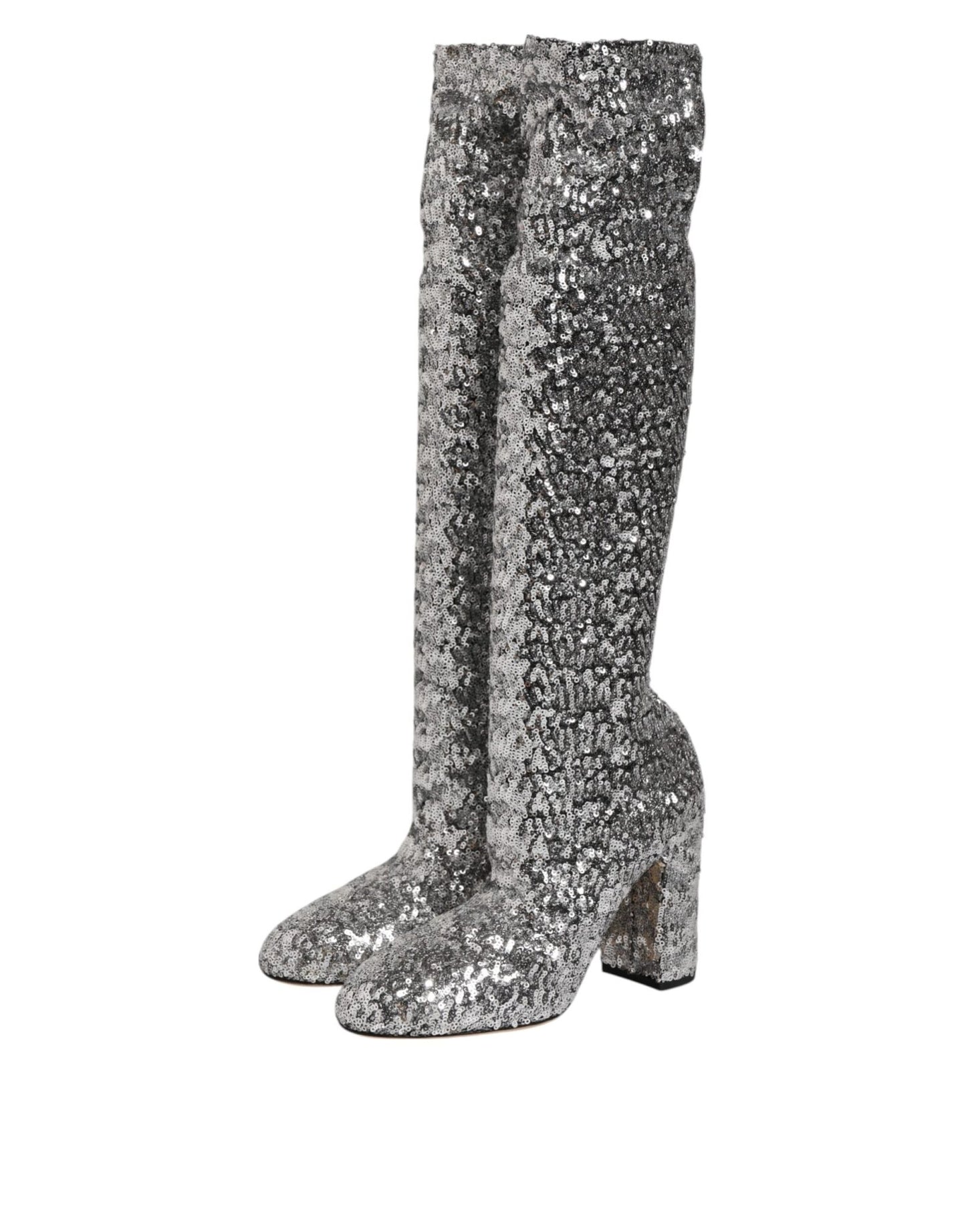 Dolce & Gabbana Shoes Silver Sequins Glitter High Heel Boot Shoes – EU36/US5.5 par Dolce & Gabbana | Disponible sur Sandy Store ByNet